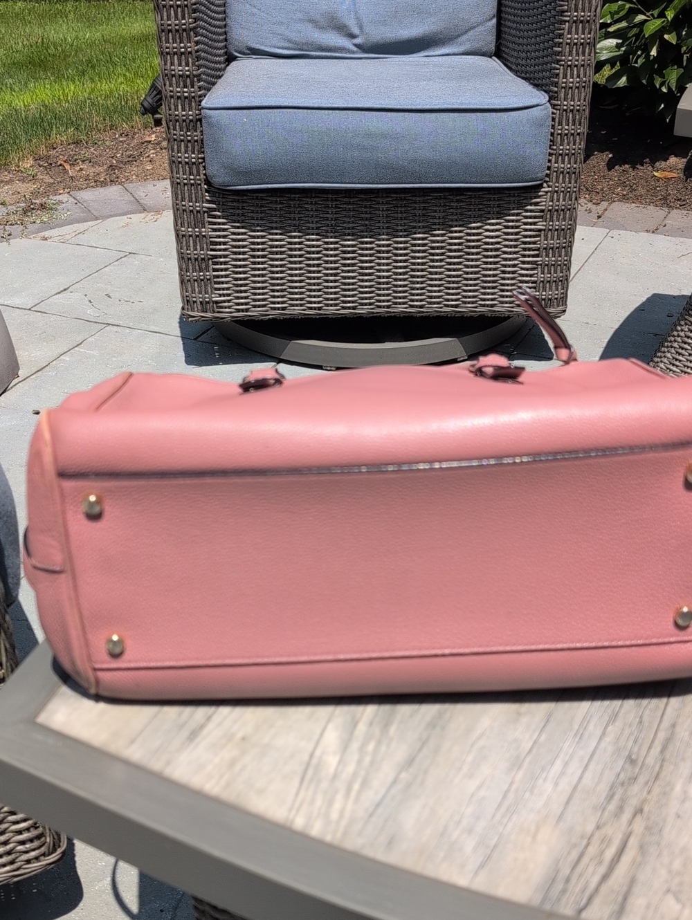 kate spade Mulberry Stree Rose Pink Pebbled Leather Satchel with Removable Strap - Picture 5 of 14